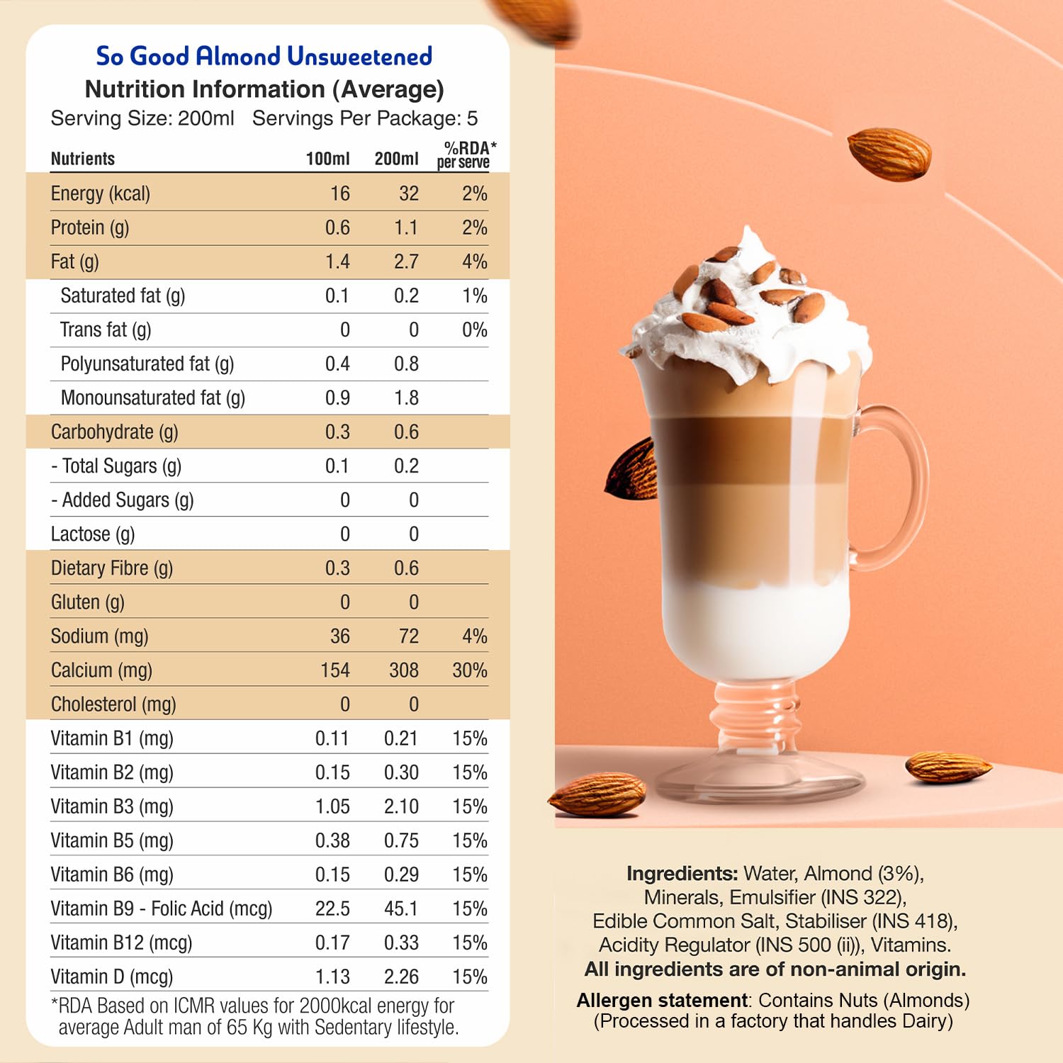 Plant based Almond Beverage