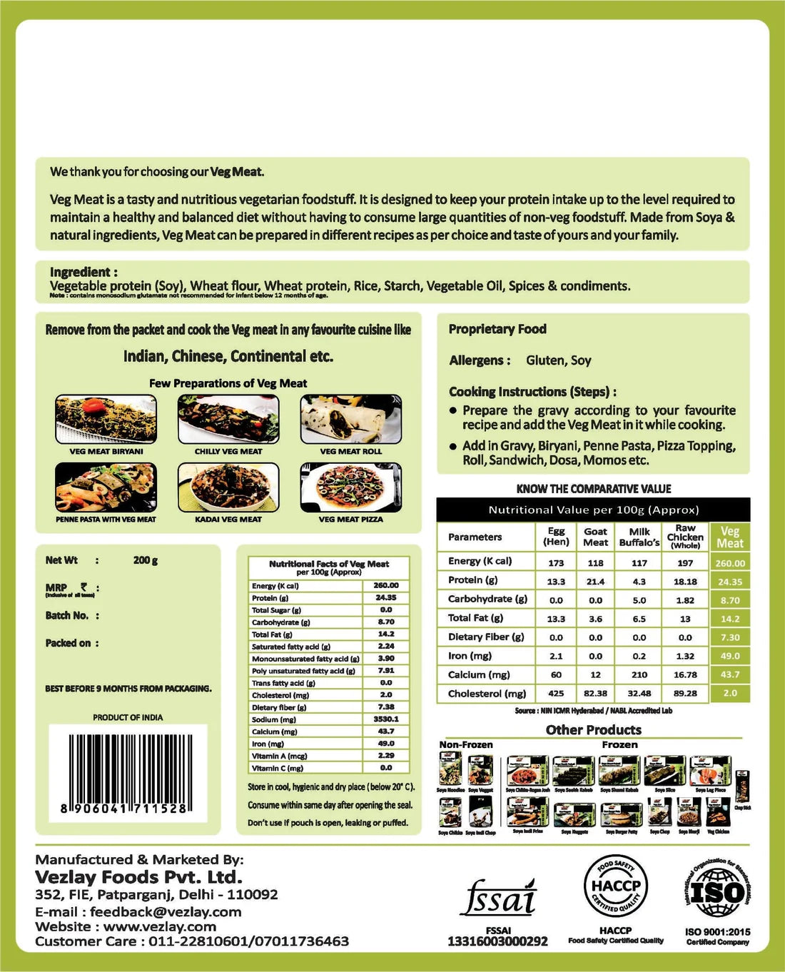 Vezlay Veg Meat Instructions