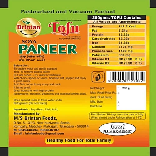 Brintan Tofu Soya Paneer