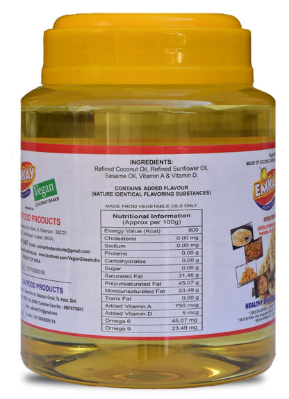 Emkay Vegan Ghee – Coconut-Based, Interesterified, Dairy-Free
