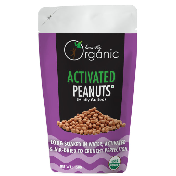 Organic Activated Peanuts - Mildly Salted | Crunchy & Flavorful Snack