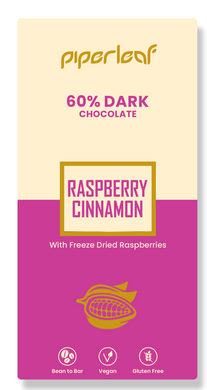 Piperleaf 60% Dark Chocolate – Raspberry Cinnamon