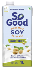 Load image into Gallery viewer, So Good Soy Milk, Unsweetened, 1 Liter
