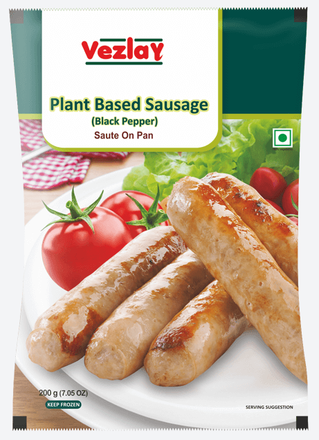 Vezlay Plant Based Sausages – Black Pepper | Bold and Flavorful Vegan Sausages