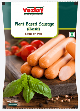 Vezlay Plant Based Sausages – Classic (Frozen) – Delicious & Healthy Vegan Sausages